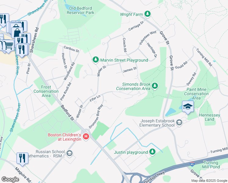map of restaurants, bars, coffee shops, grocery stores, and more near 87 Fifer Lane in Lexington