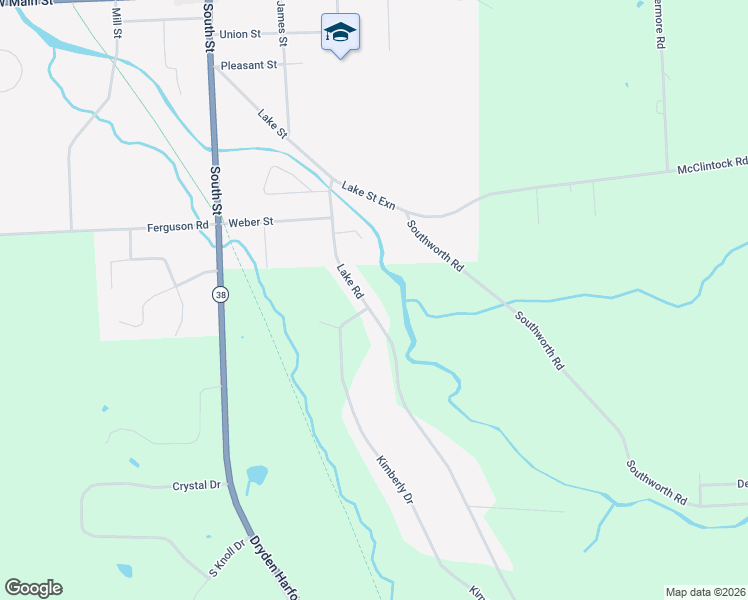 map of restaurants, bars, coffee shops, grocery stores, and more near 47 Lake Rd in Dryden