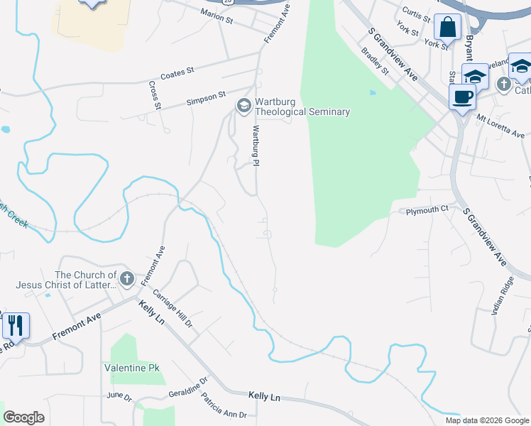 map of restaurants, bars, coffee shops, grocery stores, and more near 500-520 Sunset Ridge in Dubuque