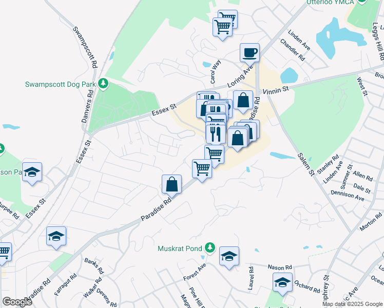 map of restaurants, bars, coffee shops, grocery stores, and more near 14 Shackle Way in Swampscott
