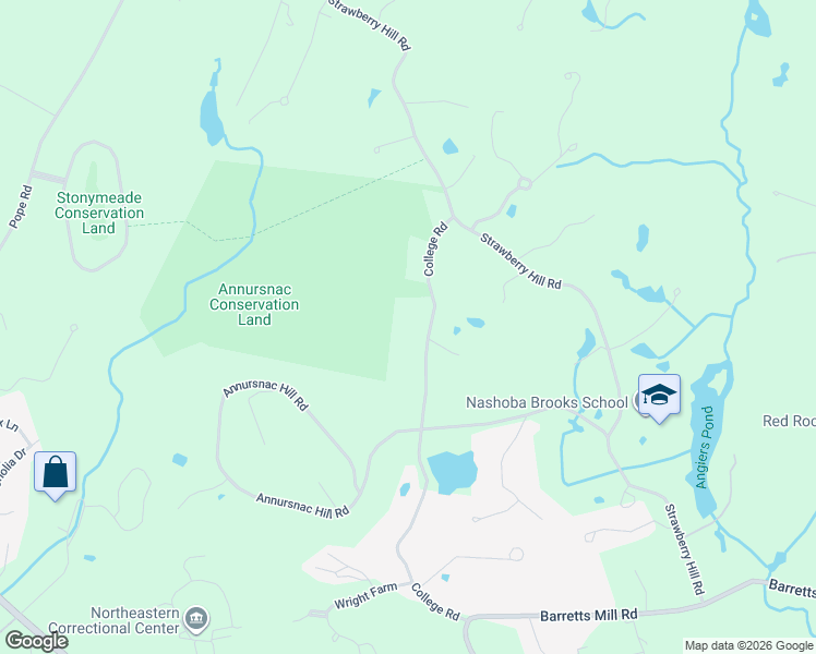 map of restaurants, bars, coffee shops, grocery stores, and more near 385 College Road in Concord