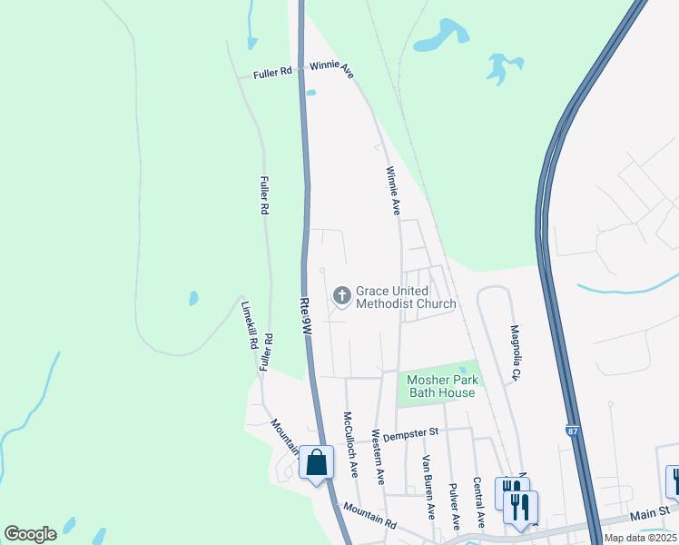 map of restaurants, bars, coffee shops, grocery stores, and more near 16 Maplecrest Drive in Ravena