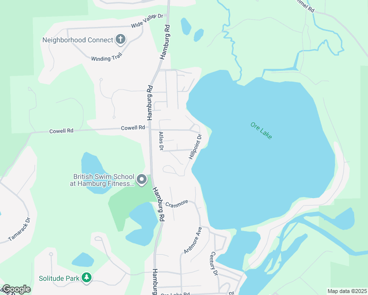 map of restaurants, bars, coffee shops, grocery stores, and more near 7415 Bauchat Road in Brighton