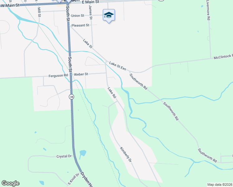 map of restaurants, bars, coffee shops, grocery stores, and more near 47 Lake Rd in Dryden