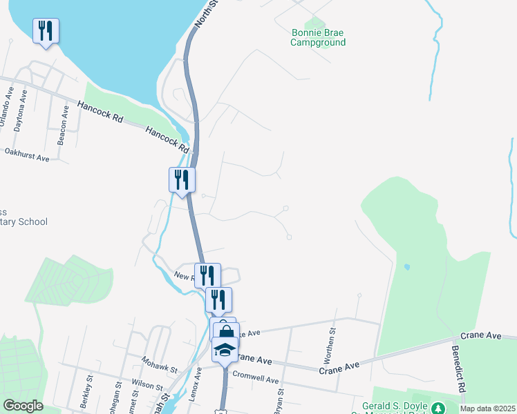 map of restaurants, bars, coffee shops, grocery stores, and more near 21 Walden Lane in Pittsfield