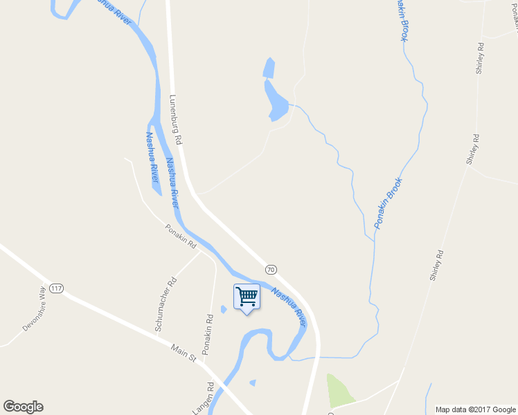 map of restaurants, bars, coffee shops, grocery stores, and more near 19-99 Lunenburg Road in Lancaster