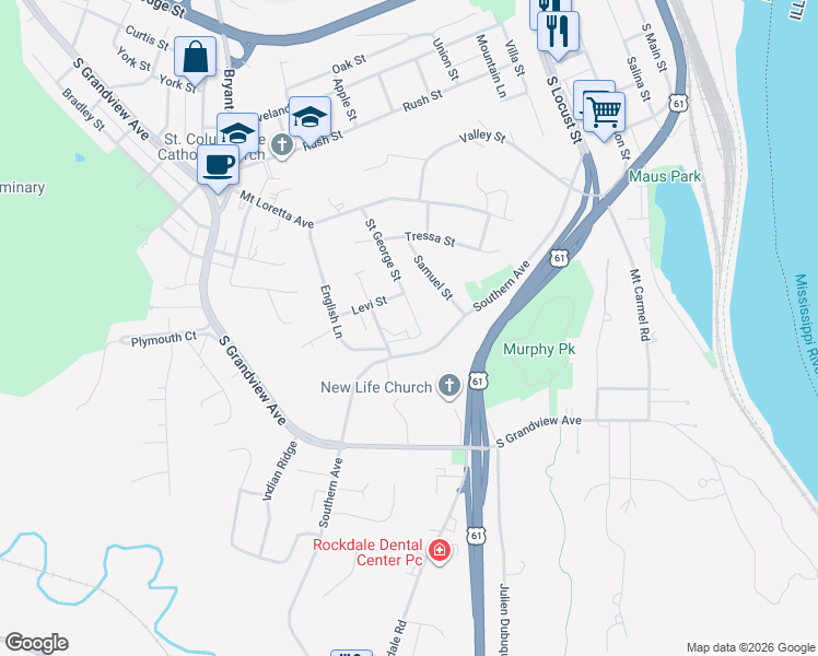 map of restaurants, bars, coffee shops, grocery stores, and more near 675 Lorimer Street in Dubuque