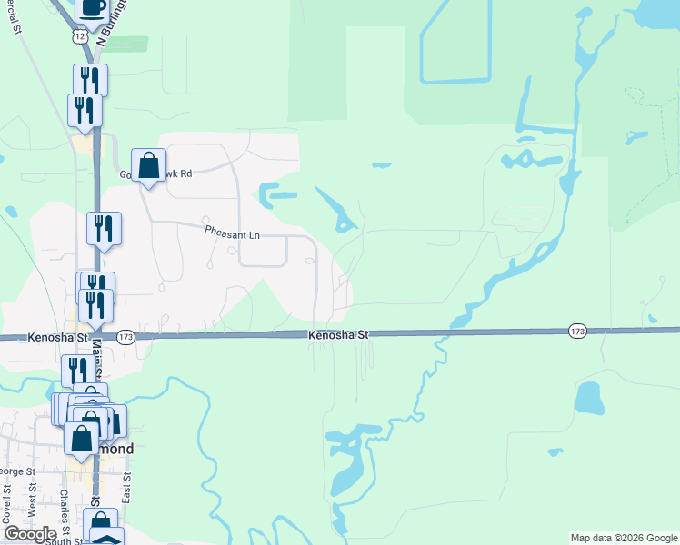 map of restaurants, bars, coffee shops, grocery stores, and more near 5016 Illinois 173 in Richmond
