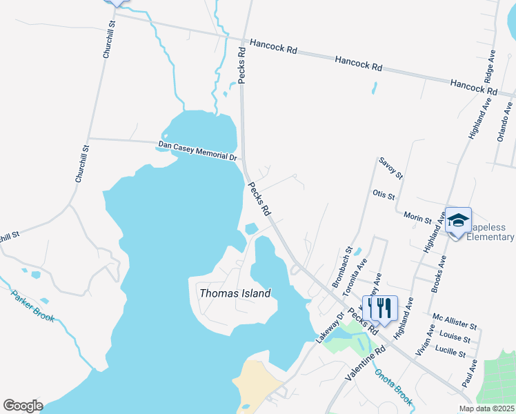 map of restaurants, bars, coffee shops, grocery stores, and more near 561 Pecks Road in Pittsfield