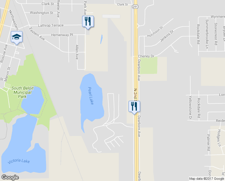 map of restaurants, bars, coffee shops, grocery stores, and more near 1220 Dearborn Avenue in South Beloit