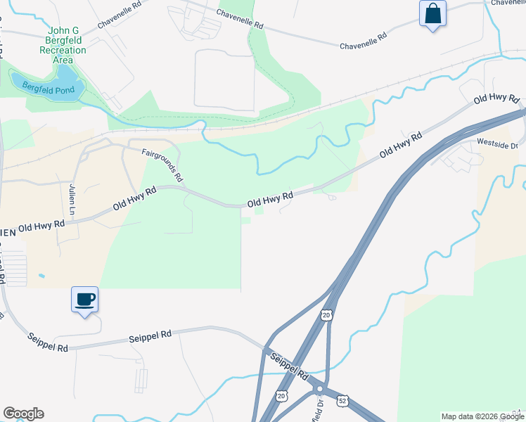 map of restaurants, bars, coffee shops, grocery stores, and more near 14180 Old Highway Road in Dubuque