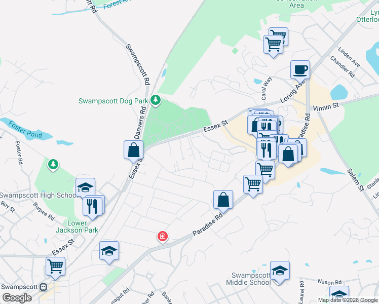 map of restaurants, bars, coffee shops, grocery stores, and more near 443 Essex Street in Swampscott