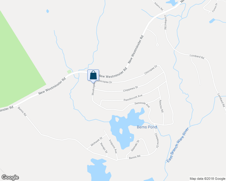 map of restaurants, bars, coffee shops, grocery stores, and more near 26 Chicopee Drive in Hubbardston