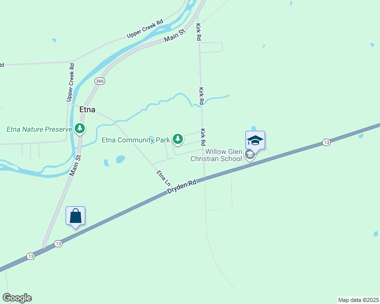map of restaurants, bars, coffee shops, grocery stores, and more near 17-99 Bill's Way in Freeville