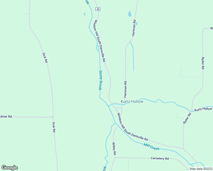 map of restaurants, bars, coffee shops, grocery stores, and more near 9901 County Road 46 in Dansville