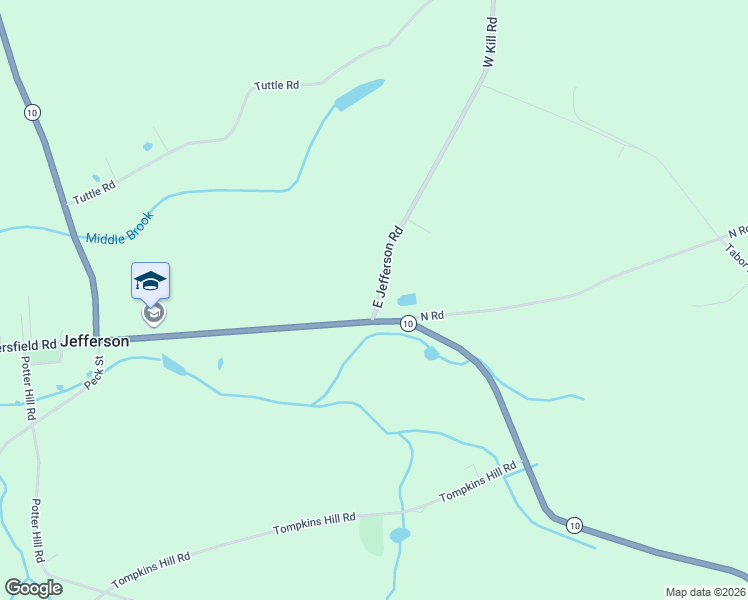 map of restaurants, bars, coffee shops, grocery stores, and more near 109 West Kill Road in Jefferson