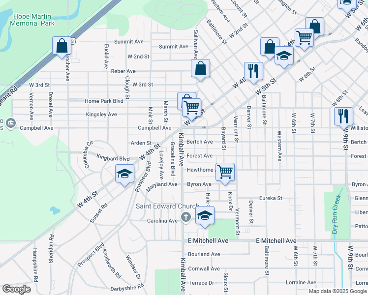 map of restaurants, bars, coffee shops, grocery stores, and more near 911 Kimball Avenue in Waterloo