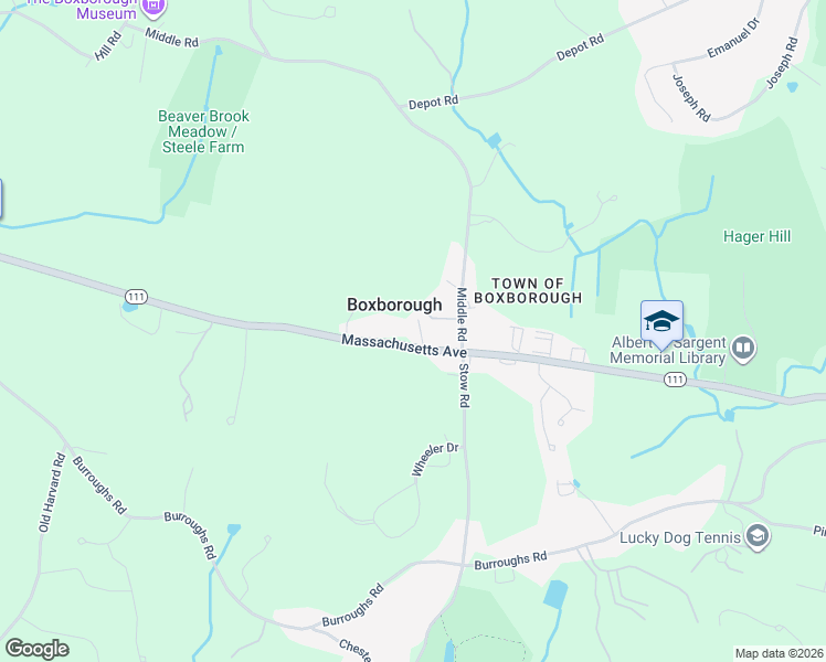 map of restaurants, bars, coffee shops, grocery stores, and more near 34 Middle Road in Boxborough