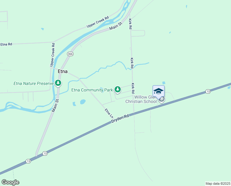 map of restaurants, bars, coffee shops, grocery stores, and more near 17 Bill's Way in Freeville