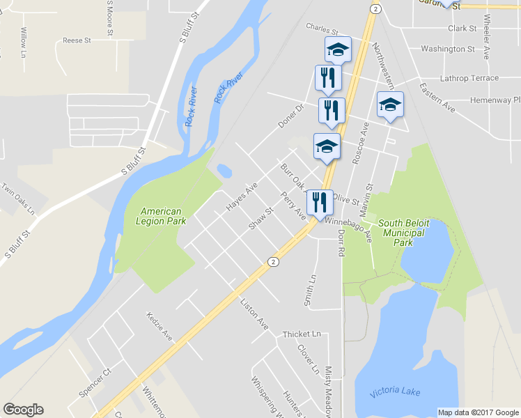 map of restaurants, bars, coffee shops, grocery stores, and more near 324 Forest Park Boulevard in South Beloit
