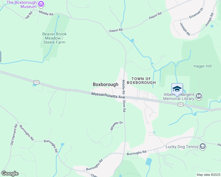 map of restaurants, bars, coffee shops, grocery stores, and more near in Boxborough