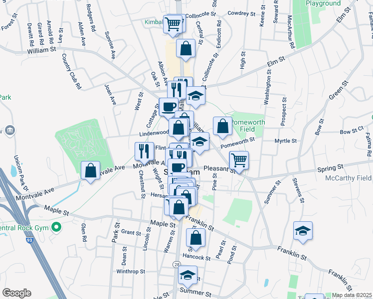 map of restaurants, bars, coffee shops, grocery stores, and more near 284 Main Street in Stoneham