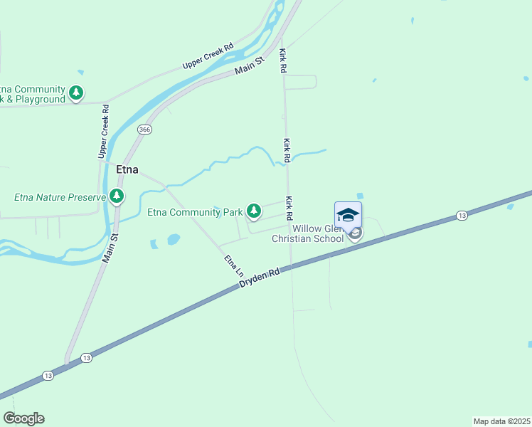 map of restaurants, bars, coffee shops, grocery stores, and more near 17-99 Bill's Way in Freeville
