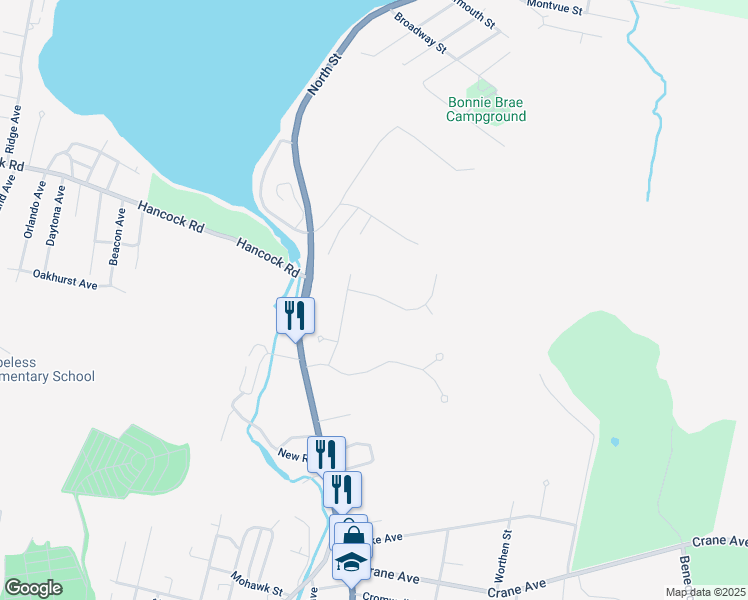 map of restaurants, bars, coffee shops, grocery stores, and more near 8 Aspen Way in Pittsfield