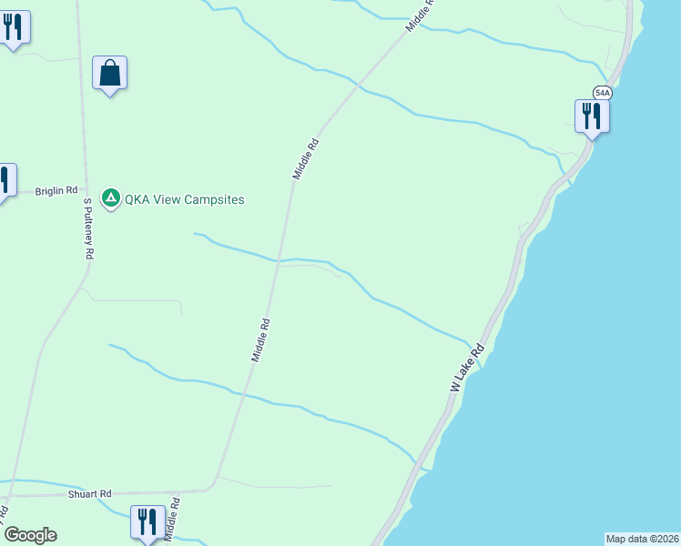 map of restaurants, bars, coffee shops, grocery stores, and more near 9940 Middle Road in Hammondsport