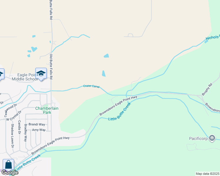 map of restaurants, bars, coffee shops, grocery stores, and more near 1563 Brownsboro-Eagle Point Highway in Eagle Point