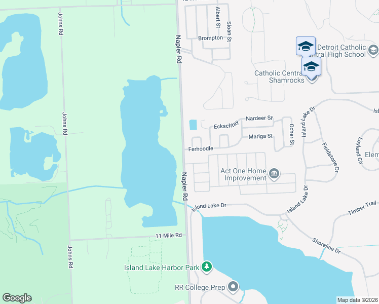 map of restaurants, bars, coffee shops, grocery stores, and more near 27000 Napier Road in Novi
