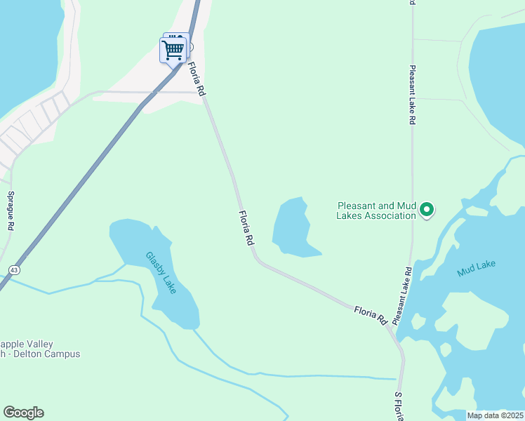 map of restaurants, bars, coffee shops, grocery stores, and more near 11657 Floria Road in Delton