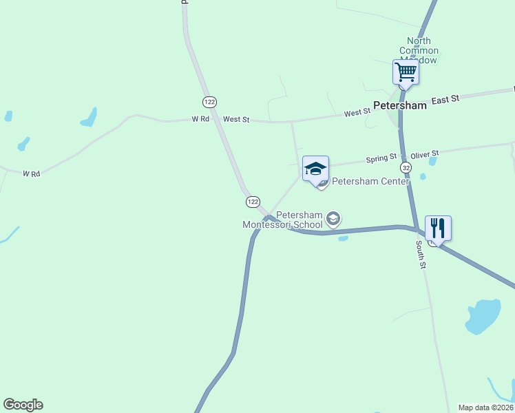 map of restaurants, bars, coffee shops, grocery stores, and more near 30 Hardwick Road in Petersham