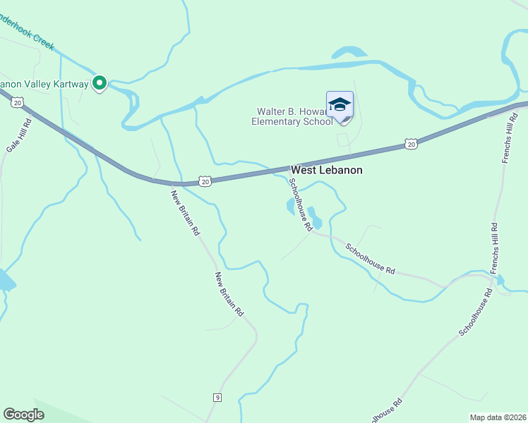 map of restaurants, bars, coffee shops, grocery stores, and more near 1539 U.S. 20 in West Lebanon