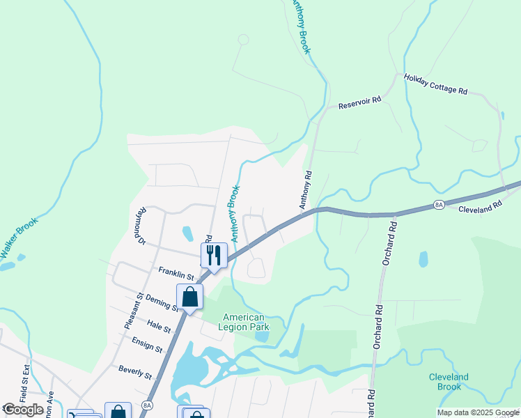 map of restaurants, bars, coffee shops, grocery stores, and more near 34-36 Dwight St in Dalton