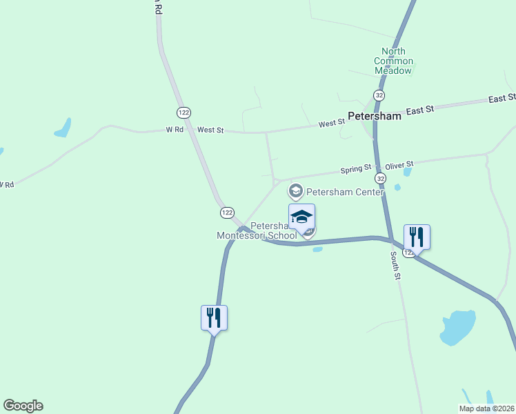 map of restaurants, bars, coffee shops, grocery stores, and more near 30 Hardwick Road in Petersham