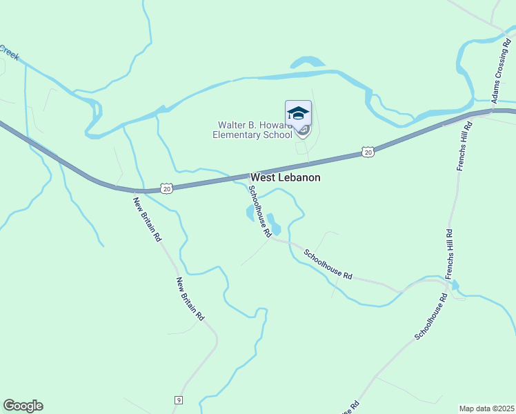 map of restaurants, bars, coffee shops, grocery stores, and more near Schoolhouse Road in Stuyvesant