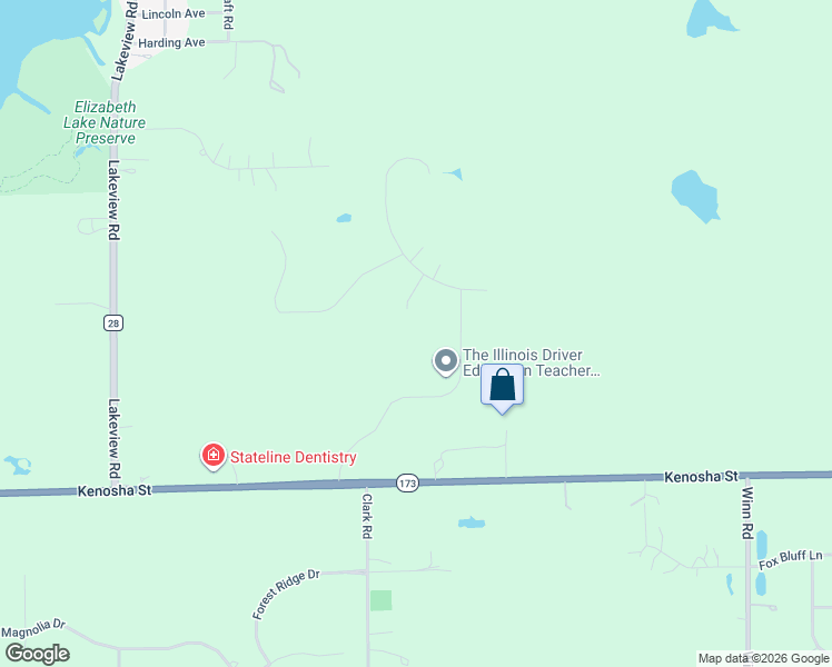 map of restaurants, bars, coffee shops, grocery stores, and more near 3302 Partridge Court in Spring Grove