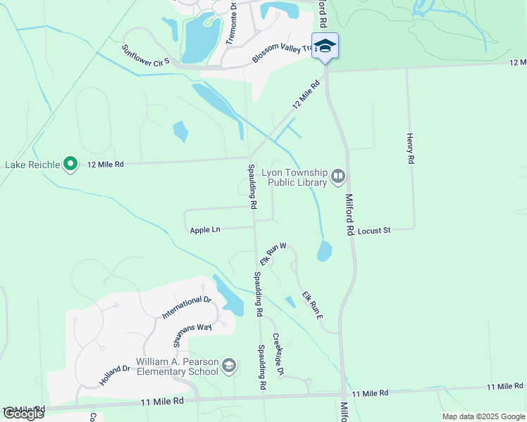 map of restaurants, bars, coffee shops, grocery stores, and more near 22981 Farmington Road in Farmington