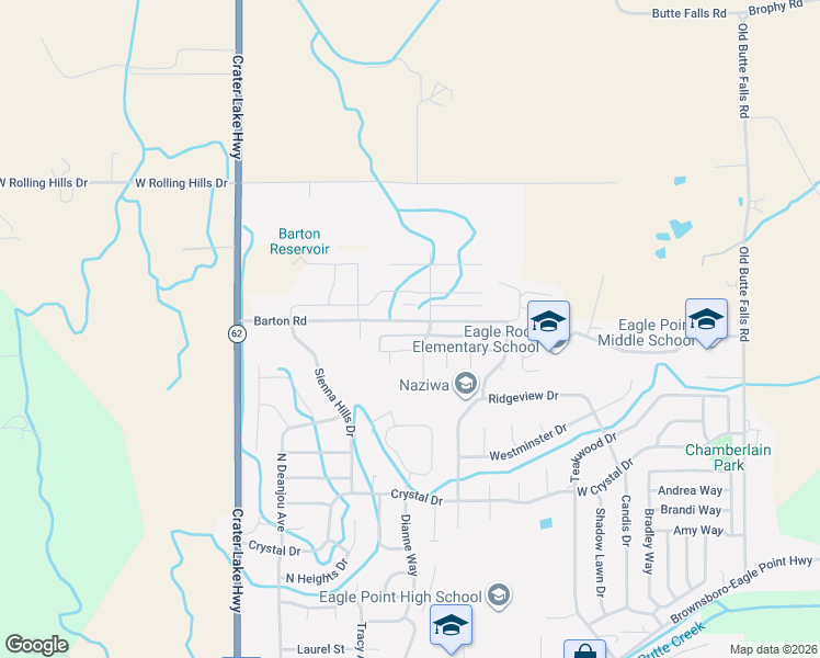 map of restaurants, bars, coffee shops, grocery stores, and more near 966 Win Way in Eagle Point