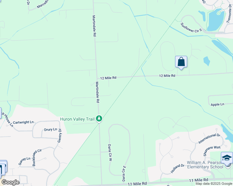 map of restaurants, bars, coffee shops, grocery stores, and more near 59004 Francy Lane in South Lyon