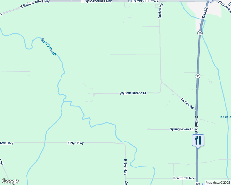 map of restaurants, bars, coffee shops, grocery stores, and more near 297 William Durfee Drive in Eaton Rapids
