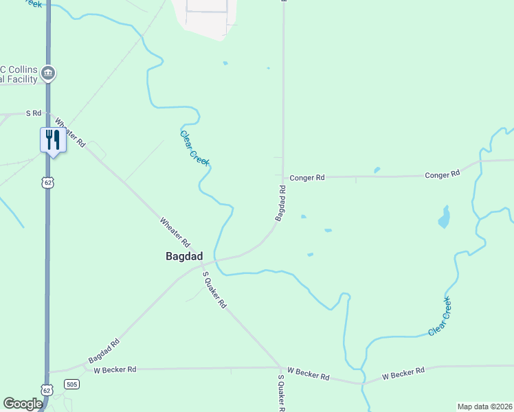 map of restaurants, bars, coffee shops, grocery stores, and more near 14400-14528 County Road 505 in Collins