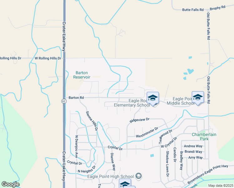 map of restaurants, bars, coffee shops, grocery stores, and more near 656 Sheffield Drive in Eagle Point