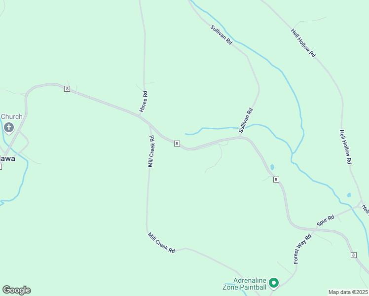 map of restaurants, bars, coffee shops, grocery stores, and more near County Road 8 in Otego