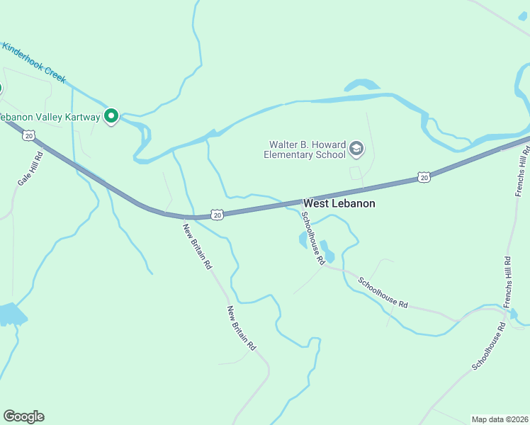 map of restaurants, bars, coffee shops, grocery stores, and more near 1539 U.S. 20 in West Lebanon