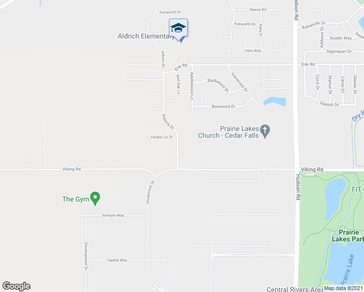 map of restaurants, bars, coffee shops, grocery stores, and more near 2908 Arbors Drive in Cedar Falls