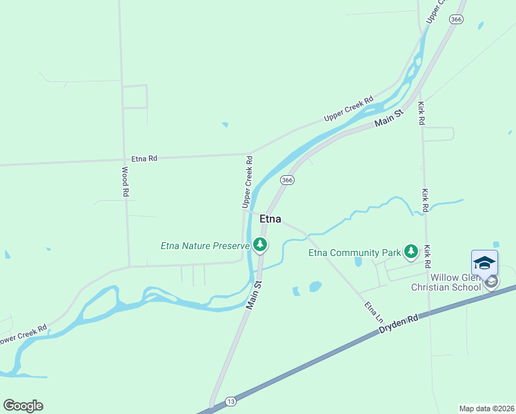 map of restaurants, bars, coffee shops, grocery stores, and more near 1 Etna Lane in Freeville