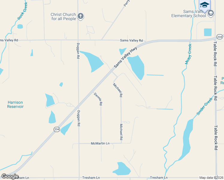 map of restaurants, bars, coffee shops, grocery stores, and more near 11615 Michael Road in Central Point