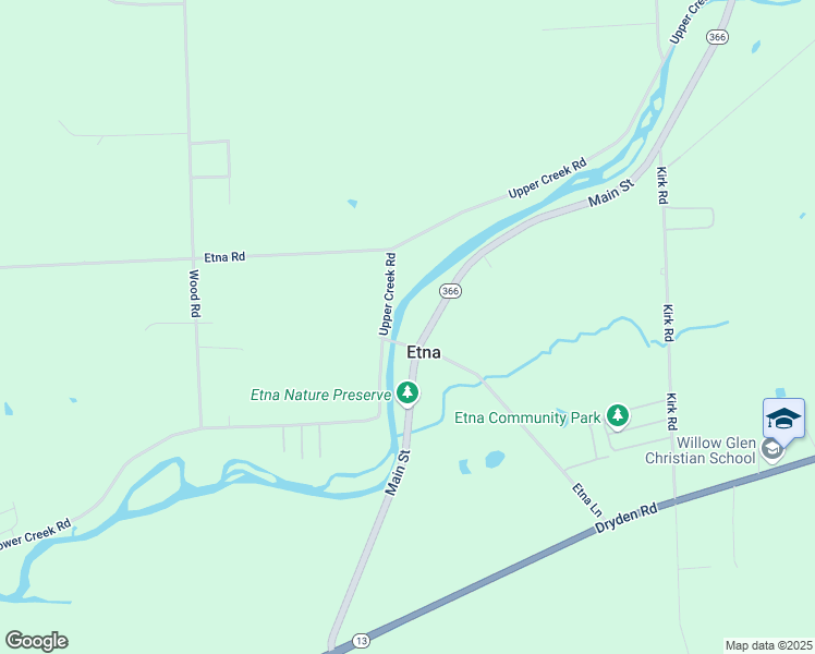 map of restaurants, bars, coffee shops, grocery stores, and more near 1 Etna Road in Ithaca